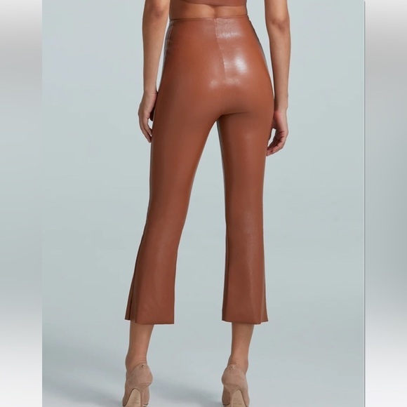 Commando Faux Leather Cropped Flare Leggings in Cocoa‎ XS - Picture 2 of 6